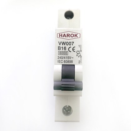 Harok VW007 B16 16A 16 Amp  MCB Circuit Breaker Type B
